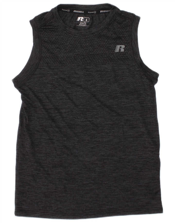 RUSSELL ATHLETIC Camiseta sin mangas Dri-Power para niños 7-8 años Gris medio moteado