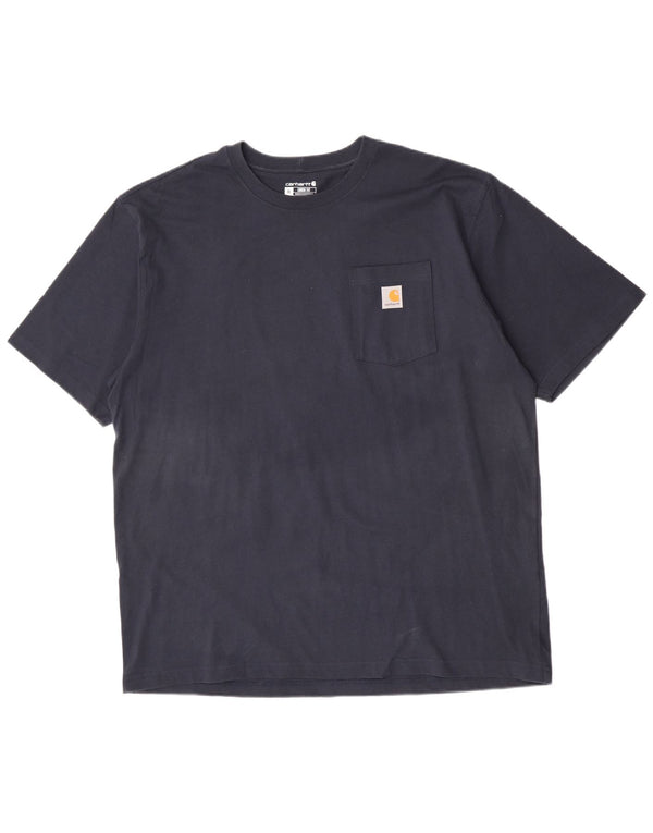 Carhartt Hombre Camiseta Holgada Top XL Azul Marino Algodón