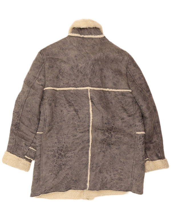 Zara Hombre Sherpa Abrigo UK 44 2XL Gris