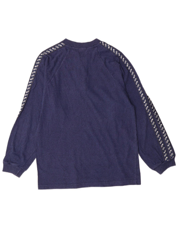 Asics Hombre Top Manga Larga Medio Azul Marino Algodón