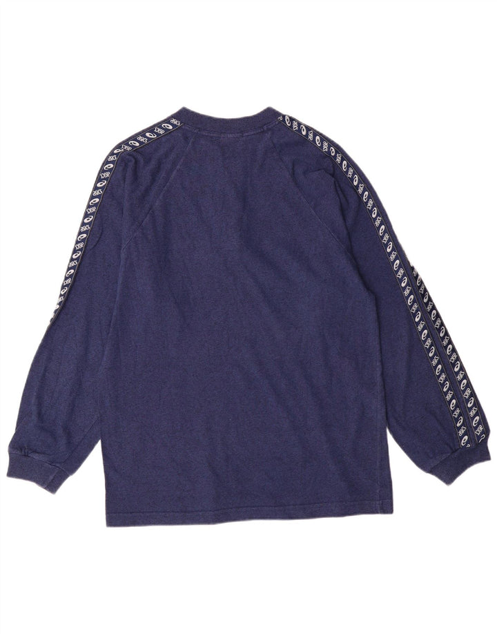 Asics Hombre Top Manga Larga Medio Azul Marino Algodón