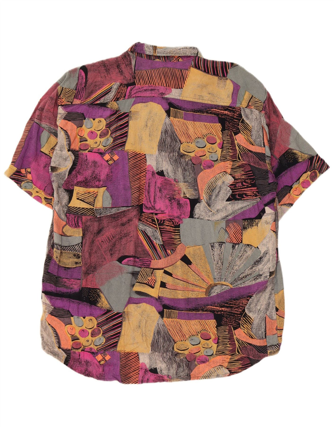 Camisa holgada vintage para hombre mediana multicolor colorblock retro