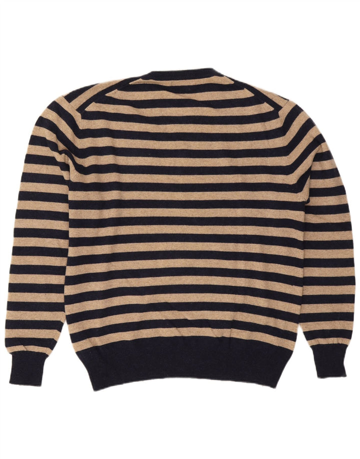 Kappa Jersey con Cuello en V para Hombre XL Lana a Rayas Beige