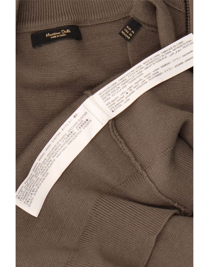 Massimo Dutti Jersey Cárdigan Hombre XL Gris Algodón