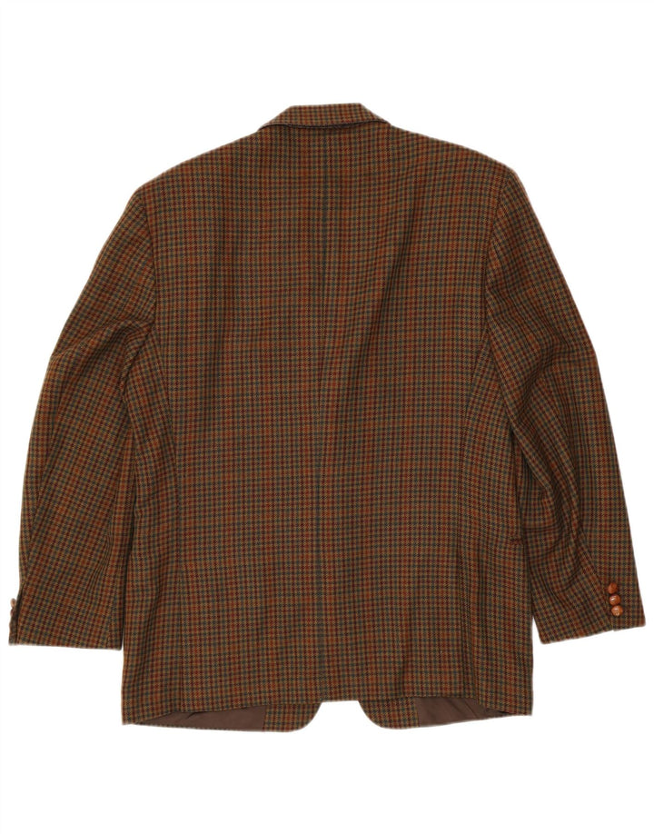 Visconti Chaqueta tipo blazer de 3 botones para hombre IT 52 XL Lana de cordero con pata de gallo marrón