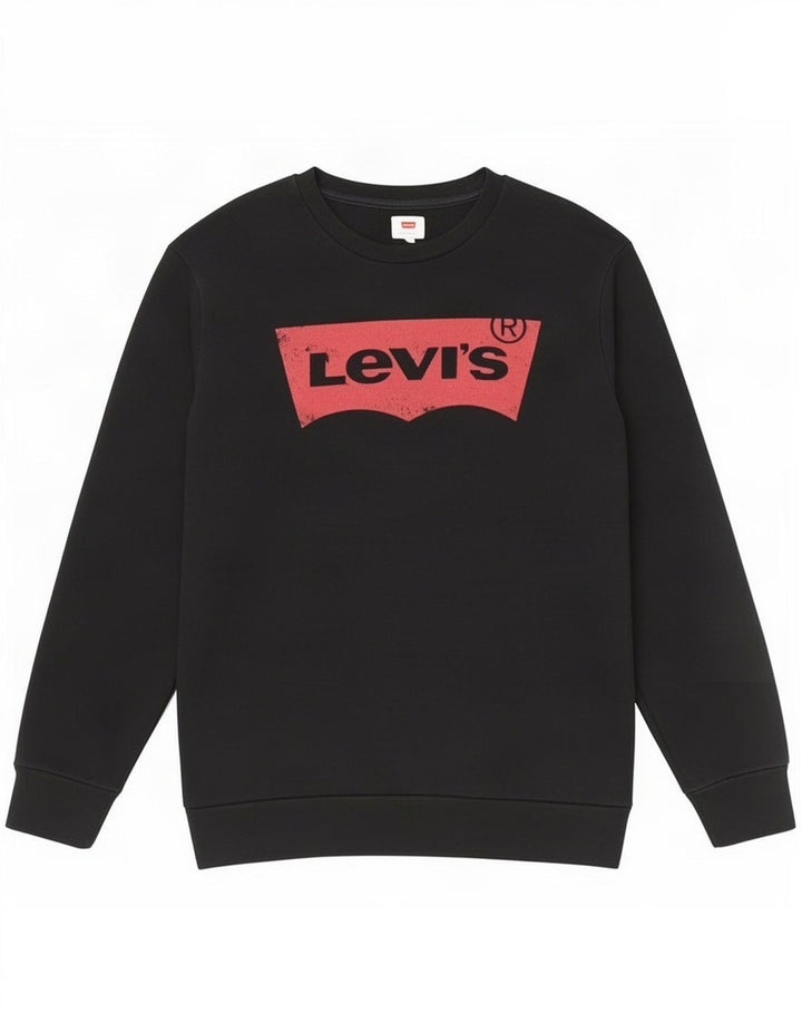 Levi's Hombre Sudadera Gráfica Jumper Grande Algodón Negro
