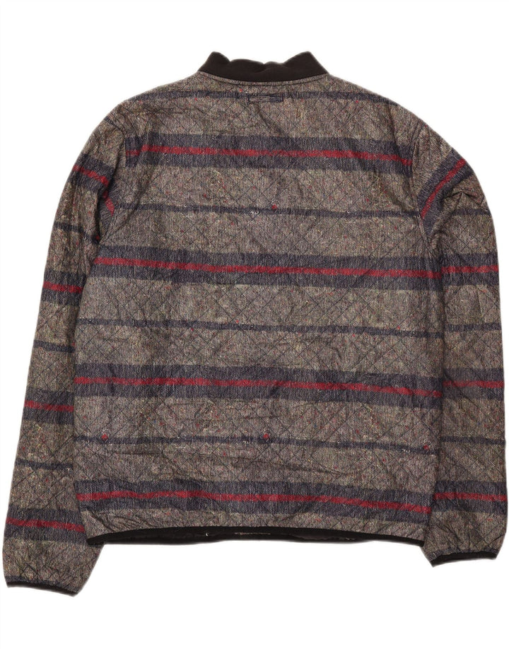 Levi's Chaqueta acolchada para hombre UK 40 Large Gris Rayas Algodón
