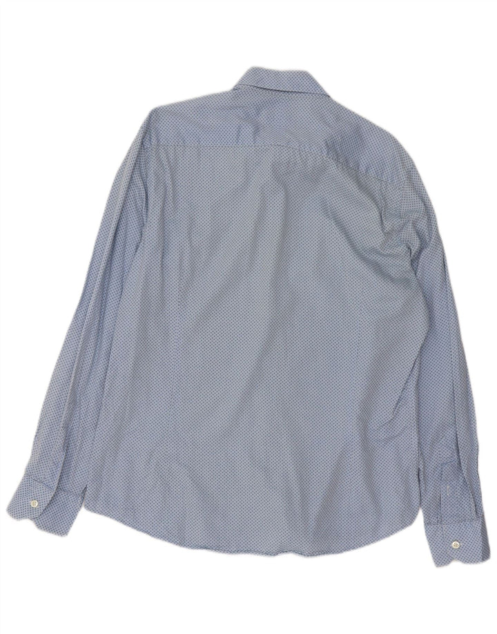 Camisa Massimo Dutti Hombre Talla 43 Grande Azul Manchada