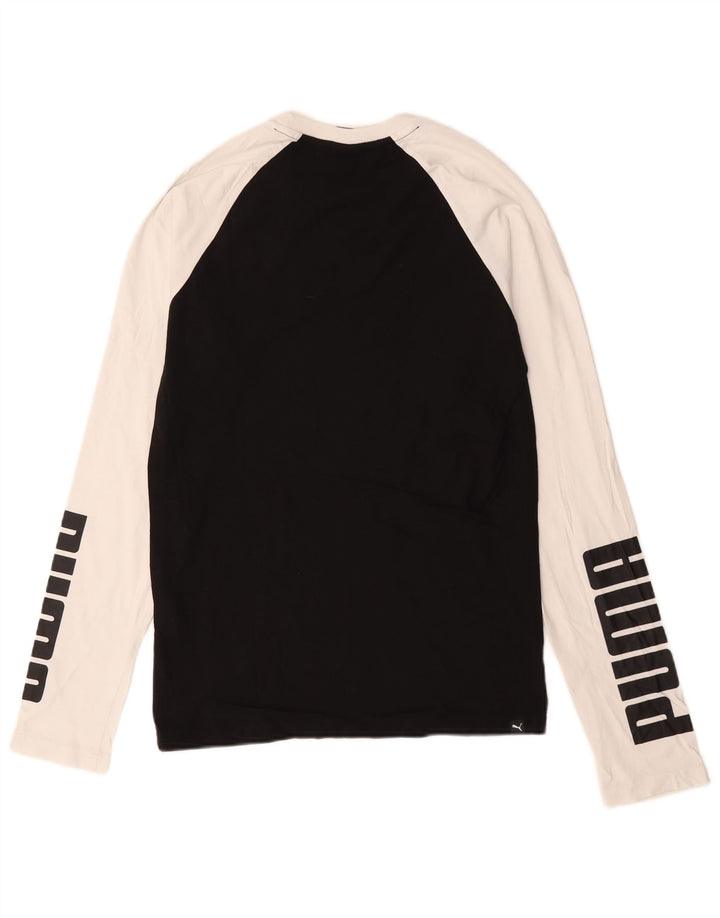Puma Hombre Gráfico Top Manga Larga Pequeño Algodón Negro