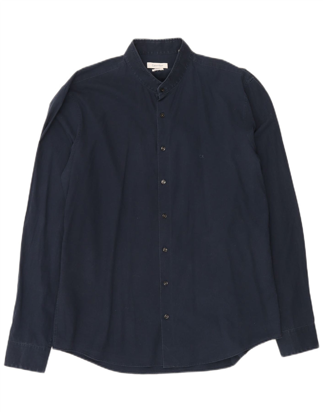 CALVIN KLEIN Camisa ajustada para hombre Talla 42 16 1/2 Grande Azul marino Algodón