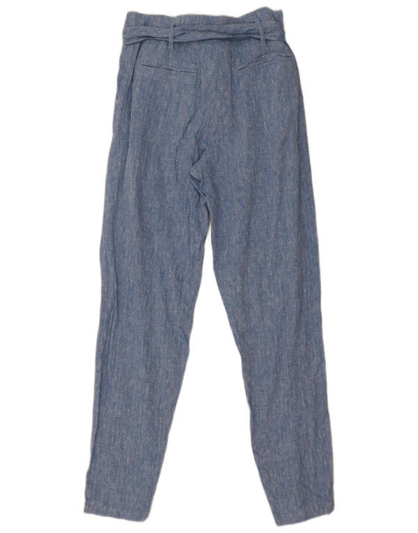 Marks & Spencer Pantalones casuales de cintura alta para mujer UK 8 Small W29 L31 Azul