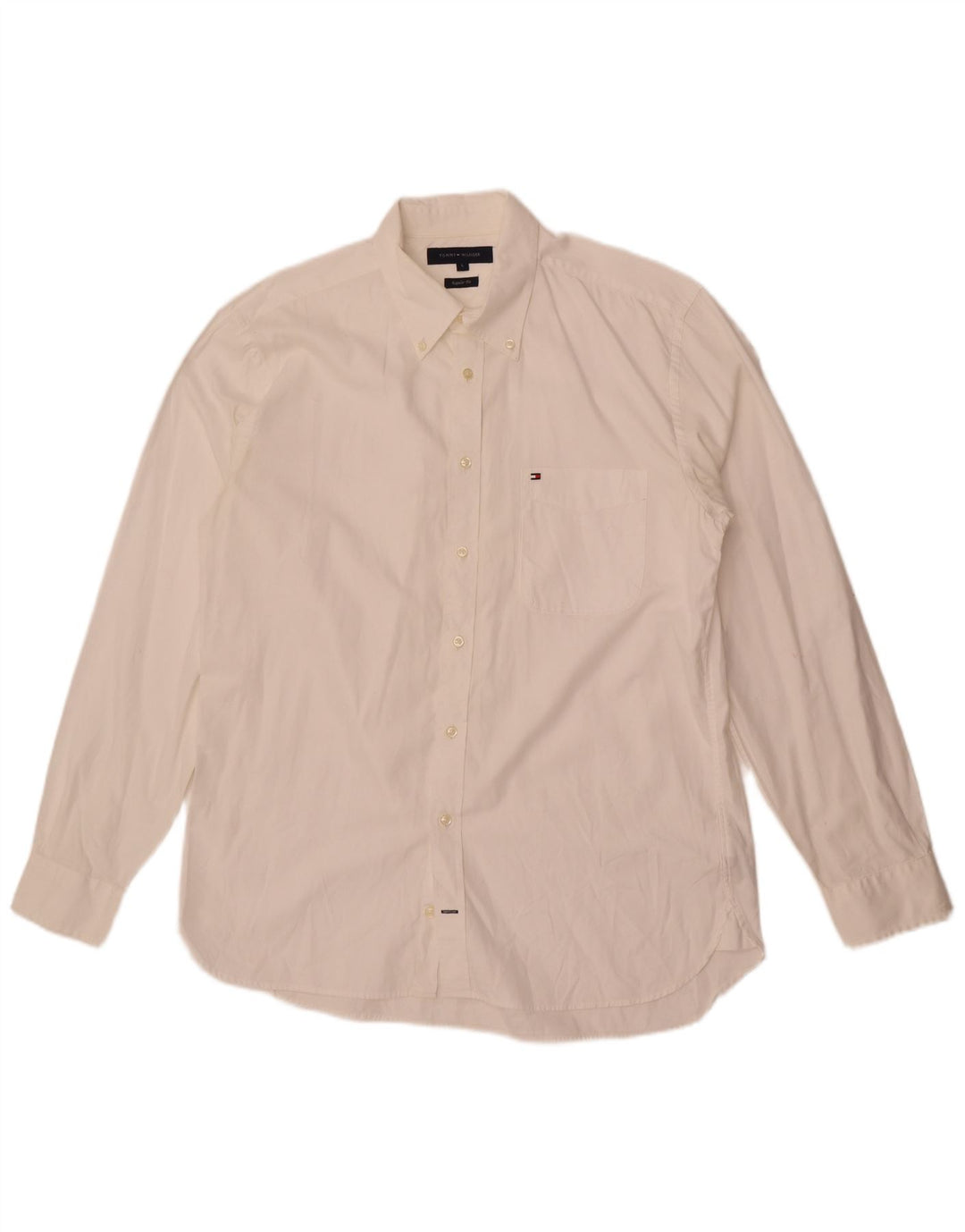 Tommy Hilfiger Camisa Regular Fit para Hombre Algodón Blanco Grande