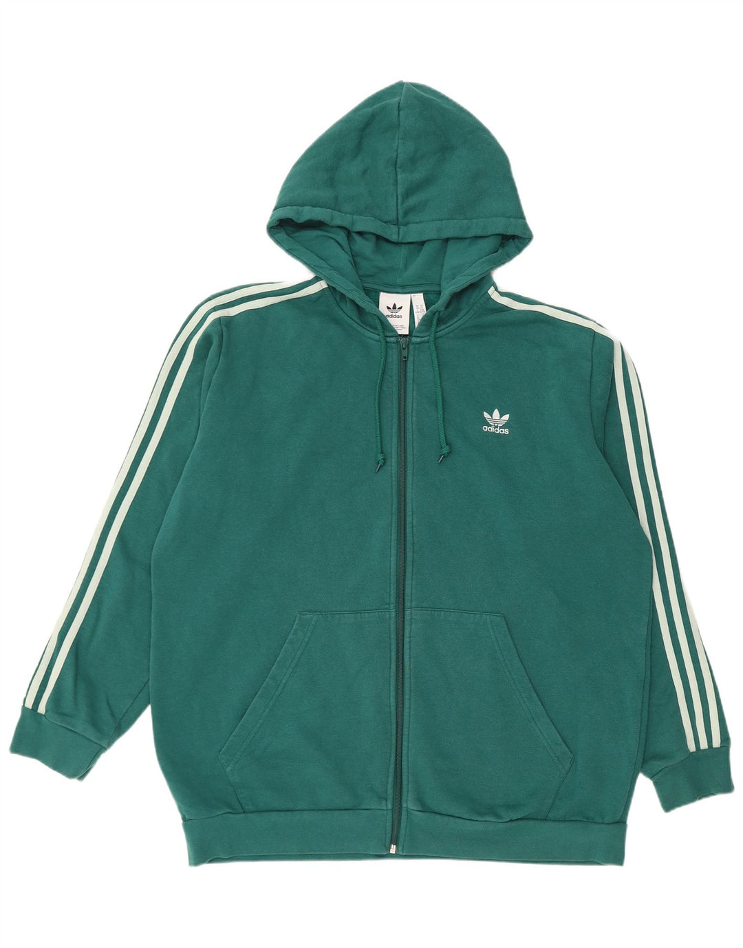 ADIDAS Sudadera con capucha y cremallera para hombre XL Algodón verde
