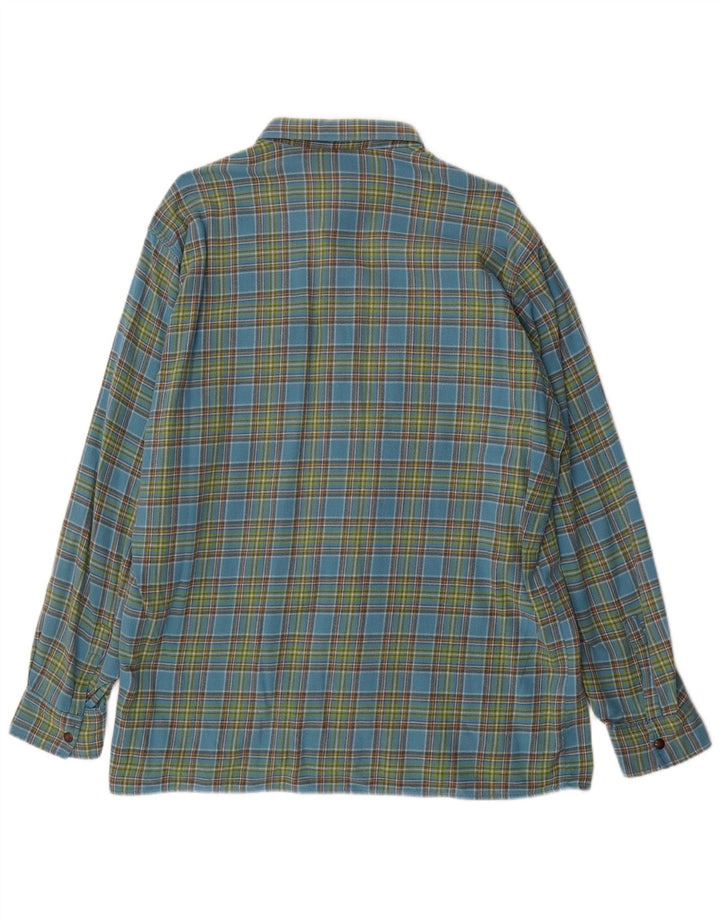 Camisa de franela para hombre de MC Kee's Algodón a cuadros azules grandes