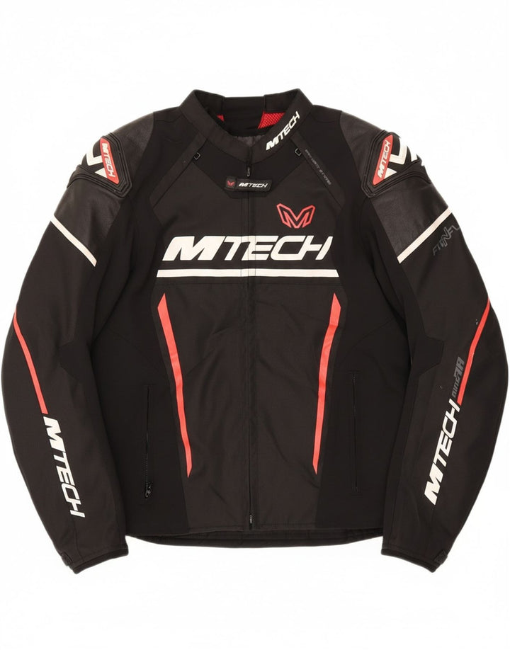 M TECH Womens Graphic Racer Jacket UK 16 Large Black Colourblock Polyester