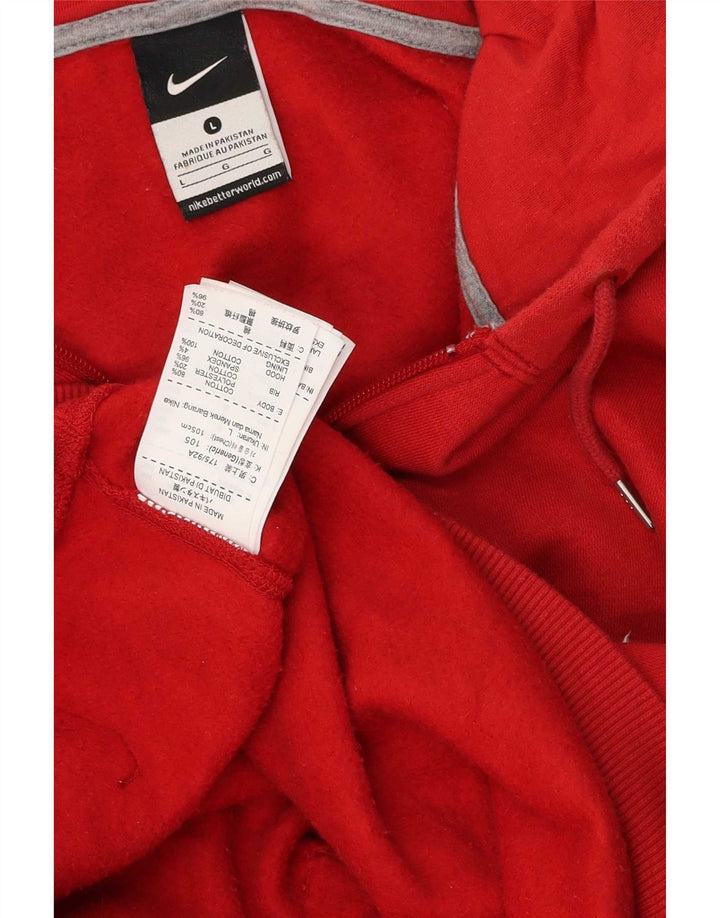 Nike - Sudadera con capucha y cremallera para hombre, talla grande, algodón rojo