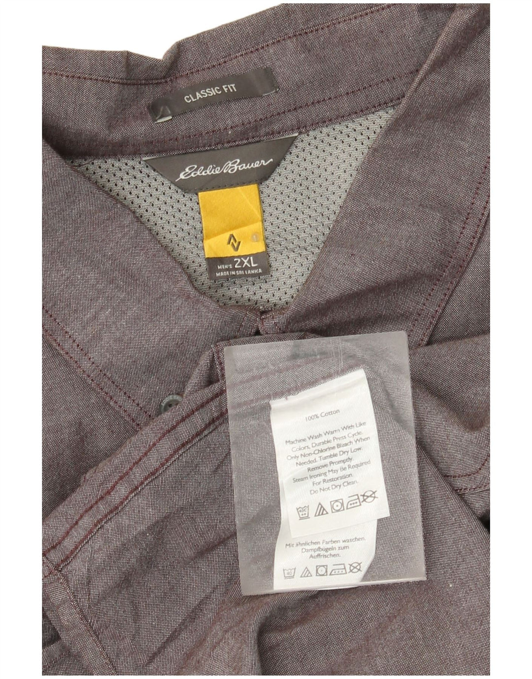Eddie Bauer Camisa de ajuste clásico para hombre 2XL Algodón gris