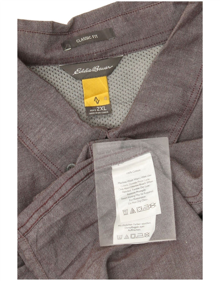 Eddie Bauer Camisa de ajuste clásico para hombre 2XL Algodón gris