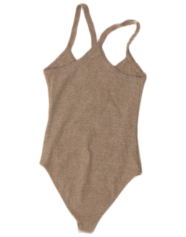 Zara Body Sin Mangas Mujer UK 8 Small Gris Algodón