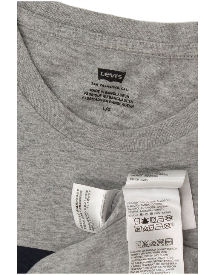 Levi's Camiseta gráfica para hombre Top grande de algodón moteado gris