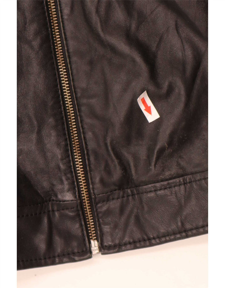 In Extenso Chaqueta de cuero para hombre UK 44 2XL Negro