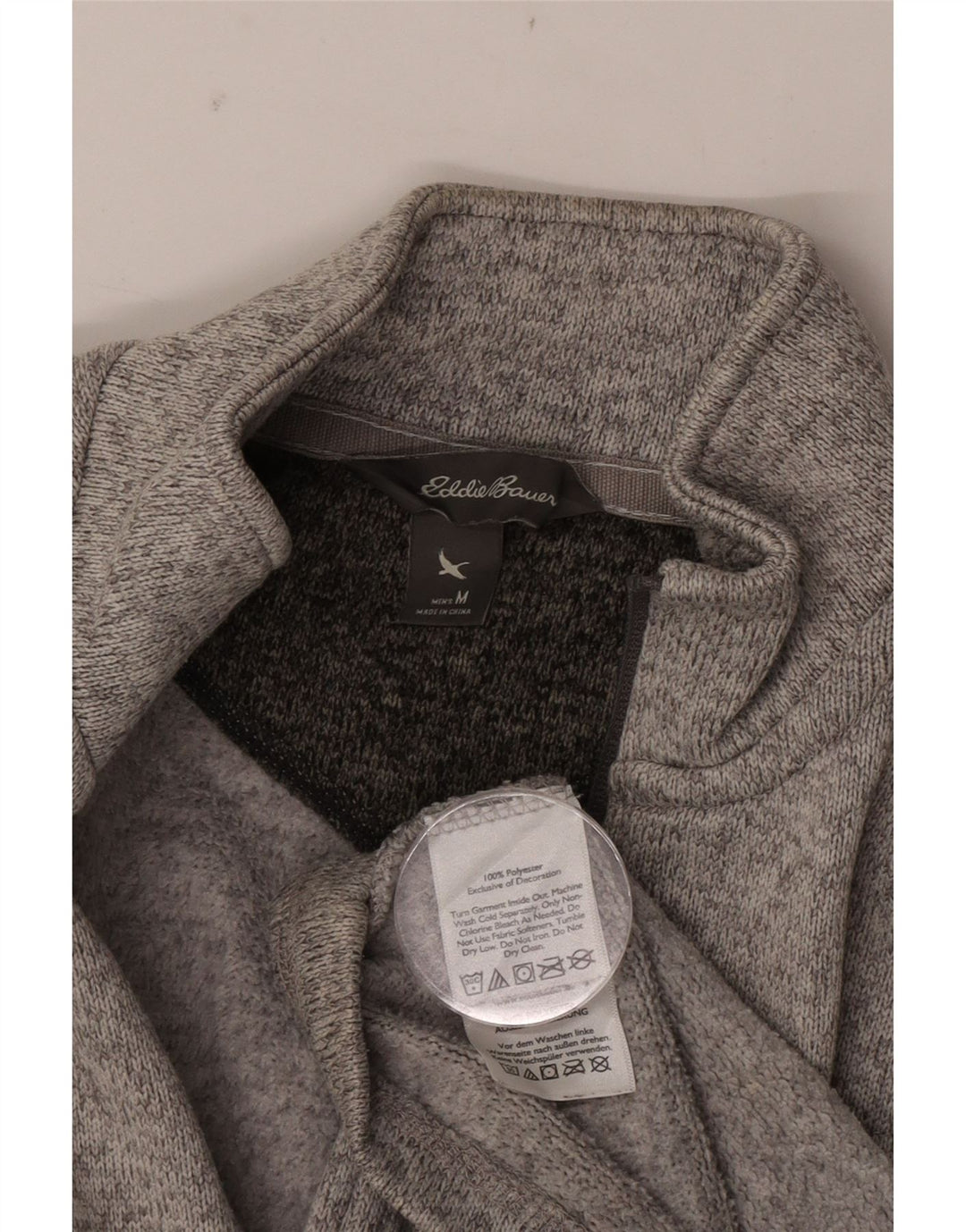 Eddie Bauer Sudadera con cuello con cremallera para hombre Jersey Jersey Poliéster moteado gris medio