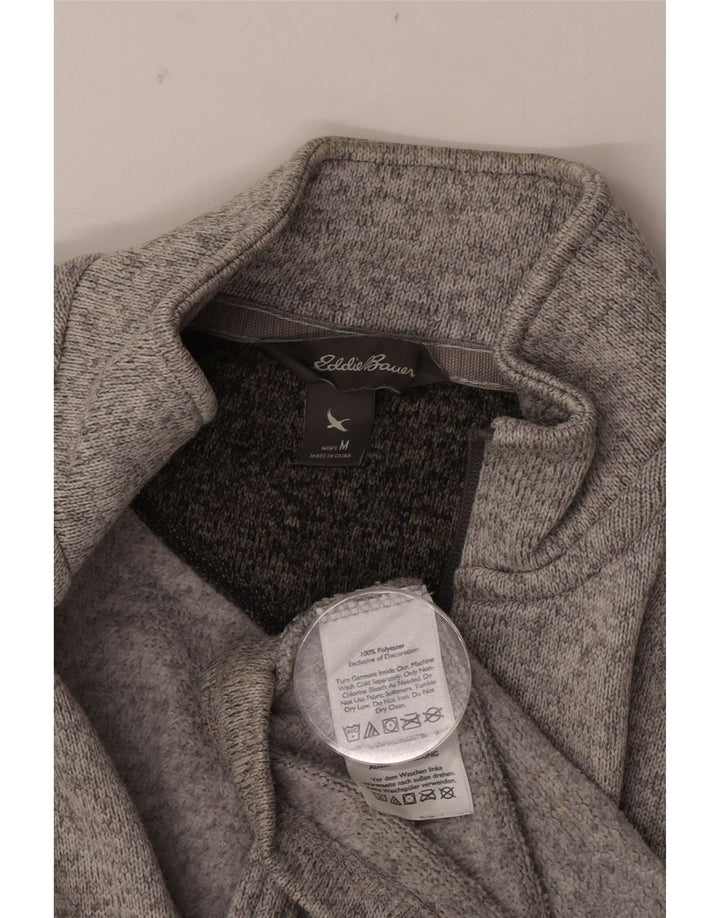 Eddie Bauer Sudadera con cuello con cremallera para hombre Jersey Jersey Poliéster moteado gris medio