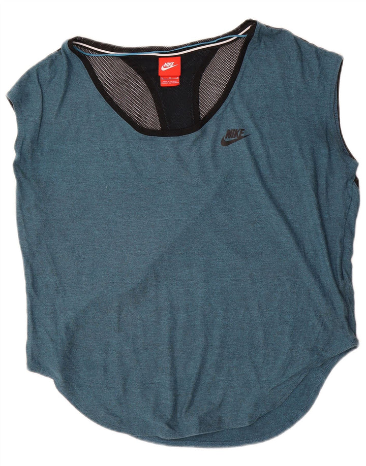 Camiseta sin mangas extragrande para mujer Nike UK 44 Azul medio Modal con bloques de color