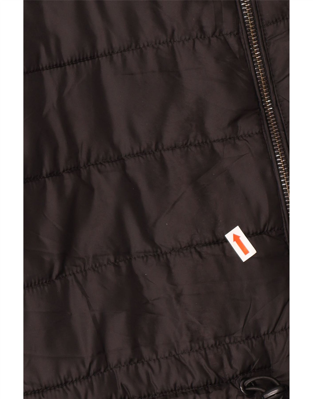 ZARA Mujer Chaqueta Acolchada Con Capucha UK 40 Small Poliéster Negro