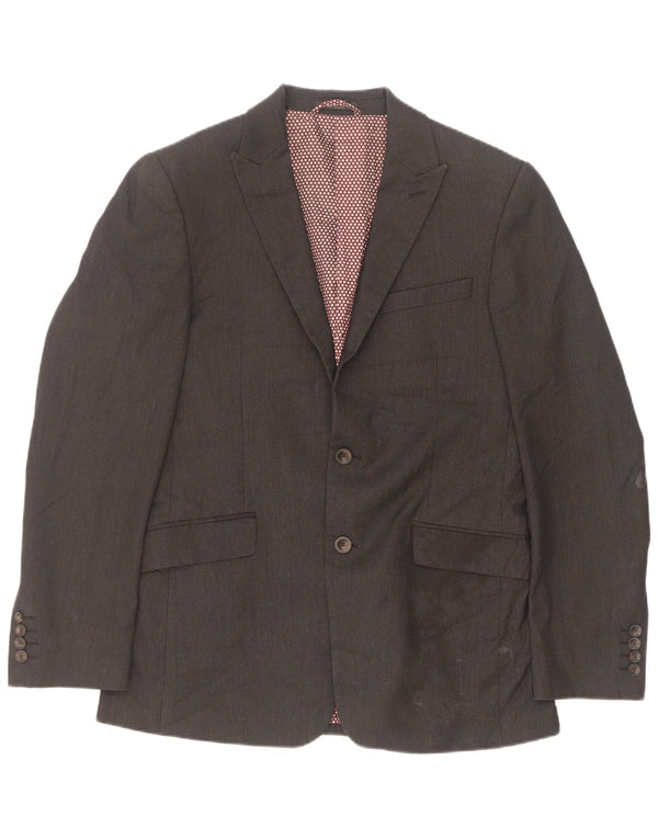 Marks & Spencer Chaqueta tipo blazer de 2 botones para hombre EU 48 Poliéster gris medio