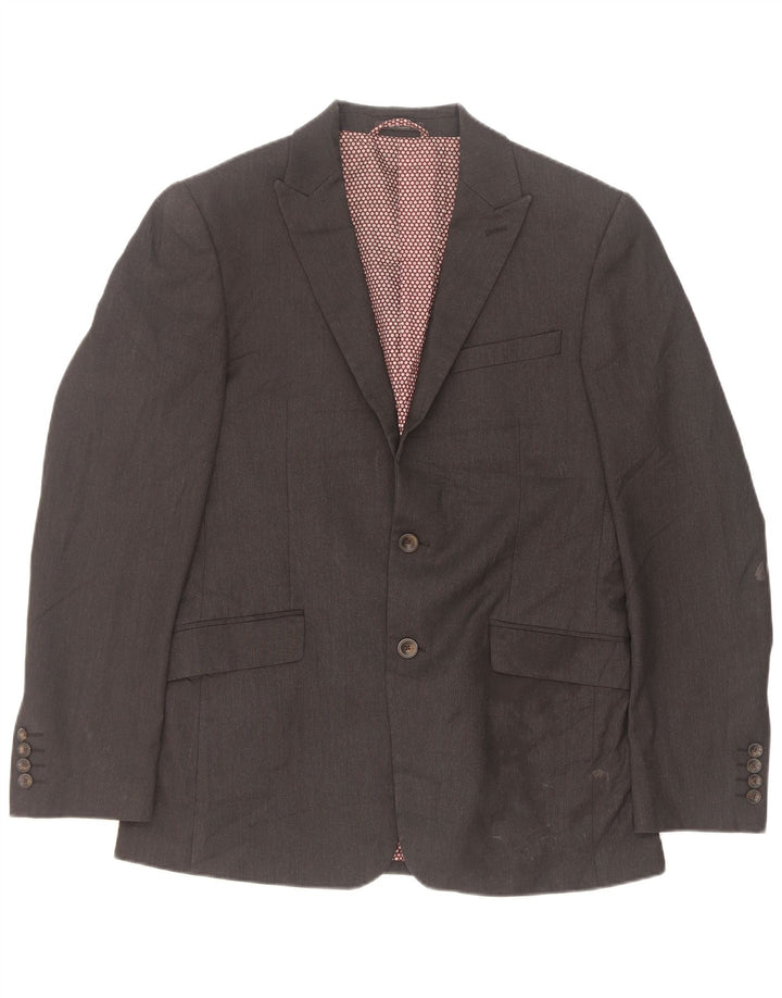 Marks & Spencer Chaqueta tipo blazer de 2 botones para hombre EU 48 Poliéster gris medio