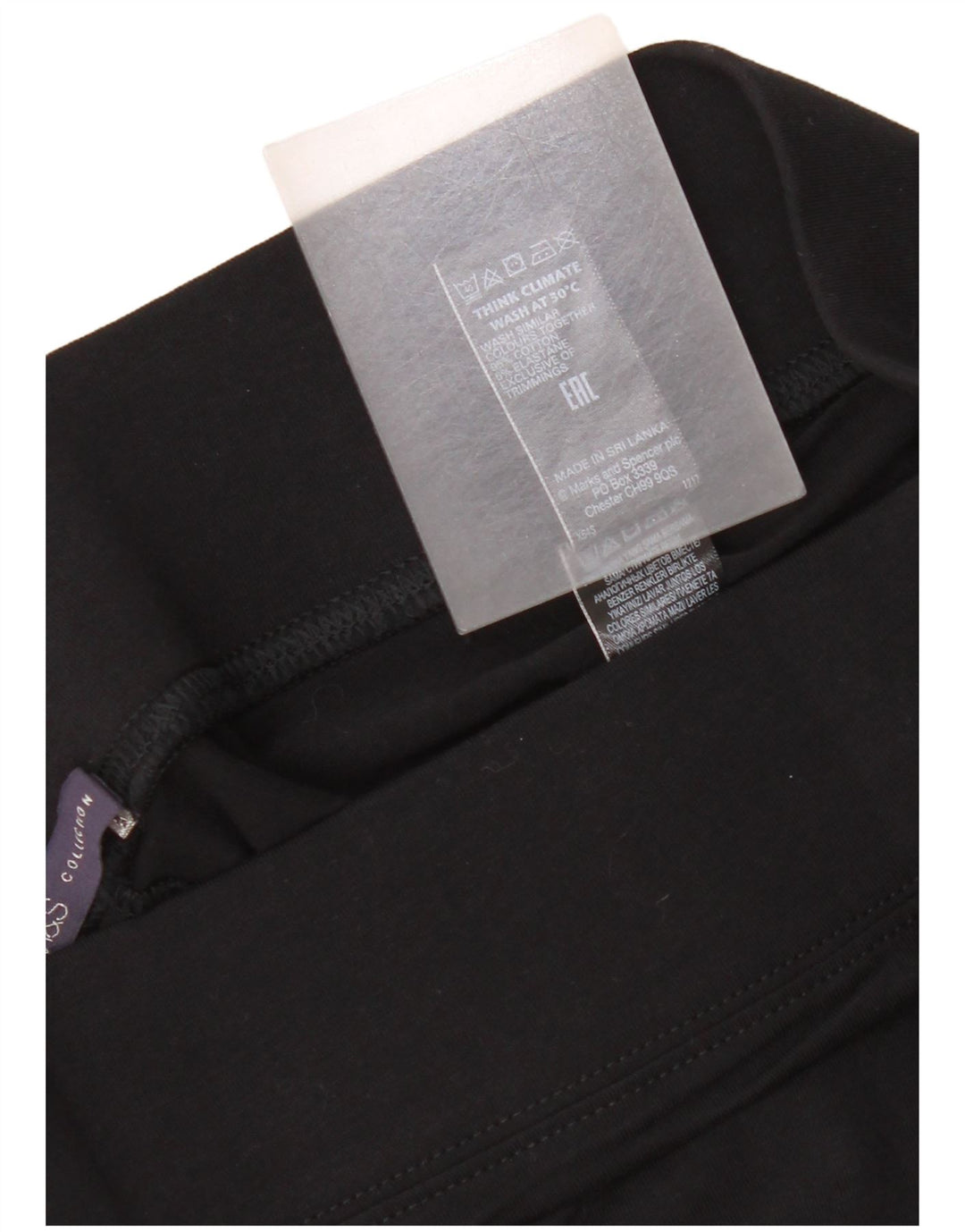 Marks & Spencer Leggings para mujer Reino Unido 12 Mediano Algodón negro