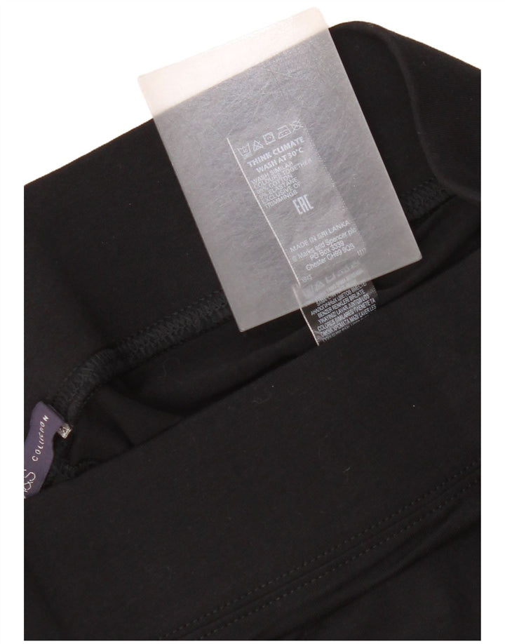 Marks & Spencer Leggings para mujer Reino Unido 12 Mediano Algodón negro