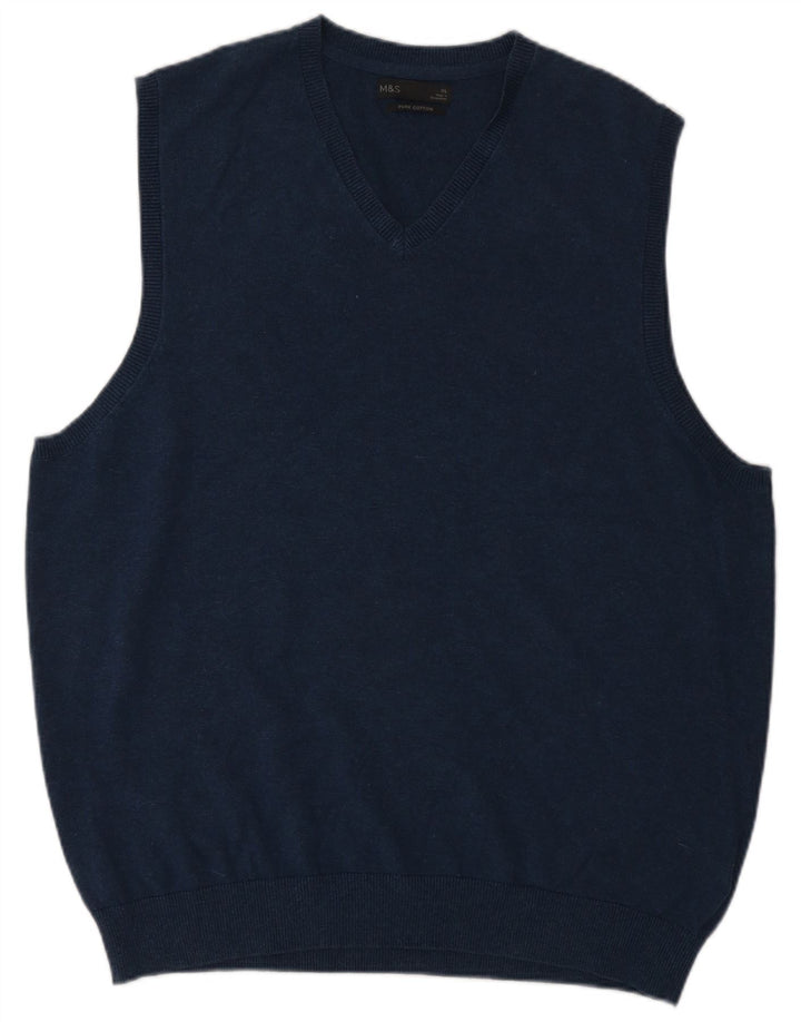 Marks & Spencer Camiseta sin mangas para hombre XL Algodón azul marino