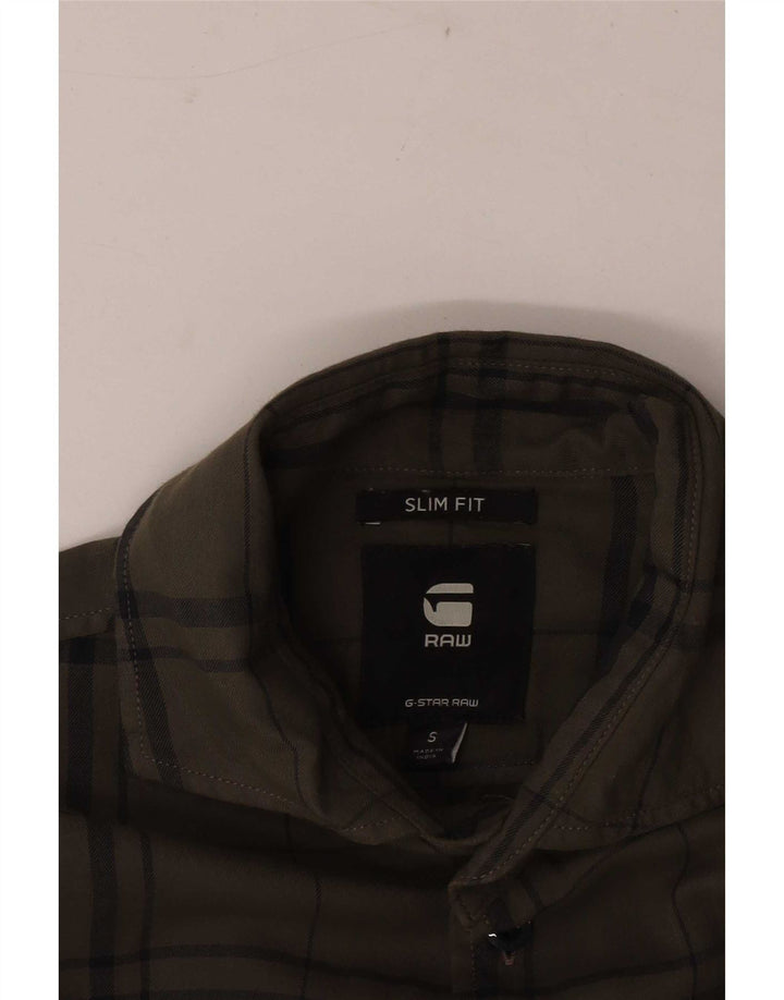 G-Star Hombre Camisa De Franela Slim Fit A Cuadros Verdes Pequeños