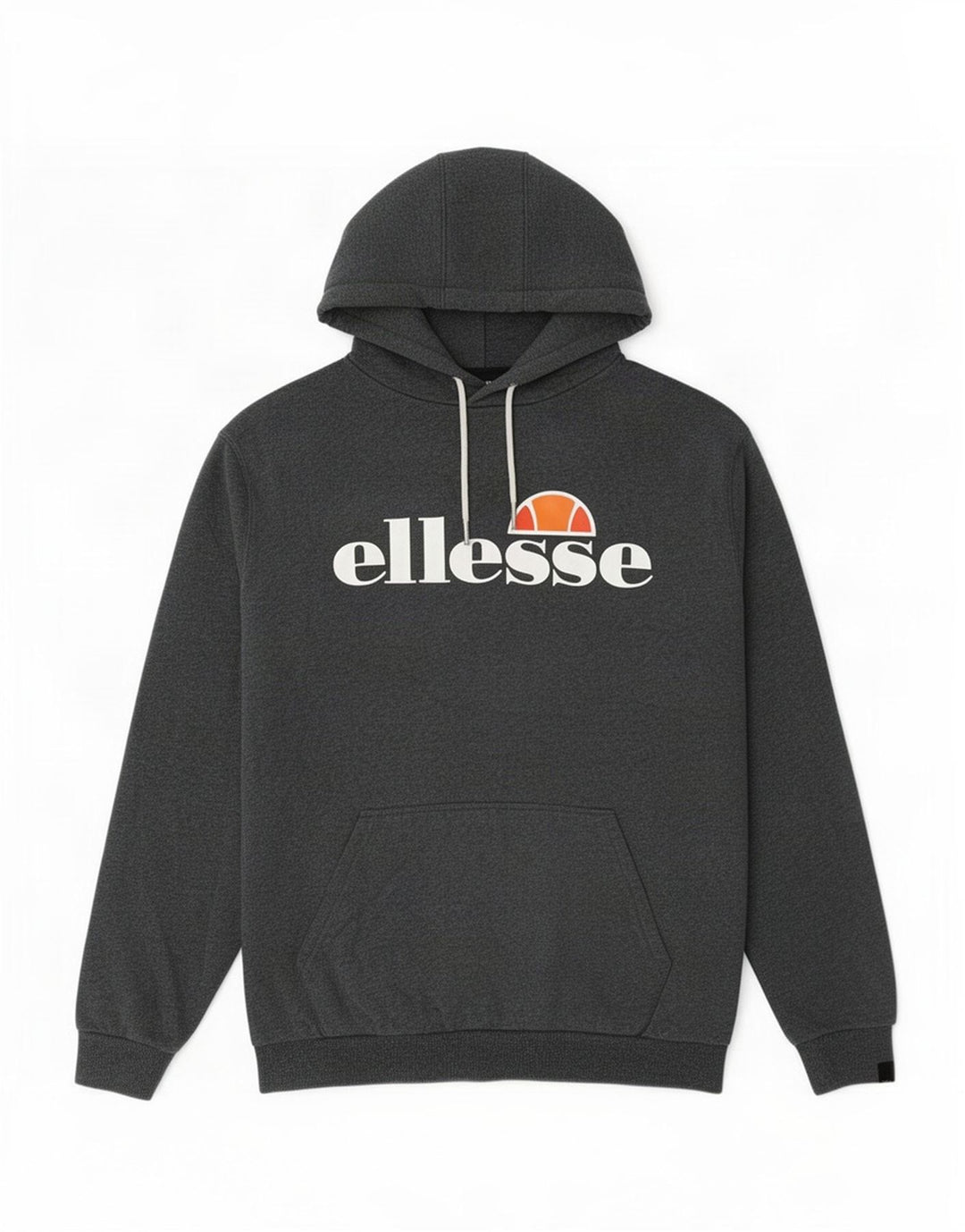 Ellesse Hombre Sudadera Con Capucha Gráfica Jersey De Algodón Gris Medio
