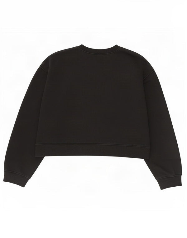Zara Mujer Crop Sudadera Jumper UK 46 Large Negro