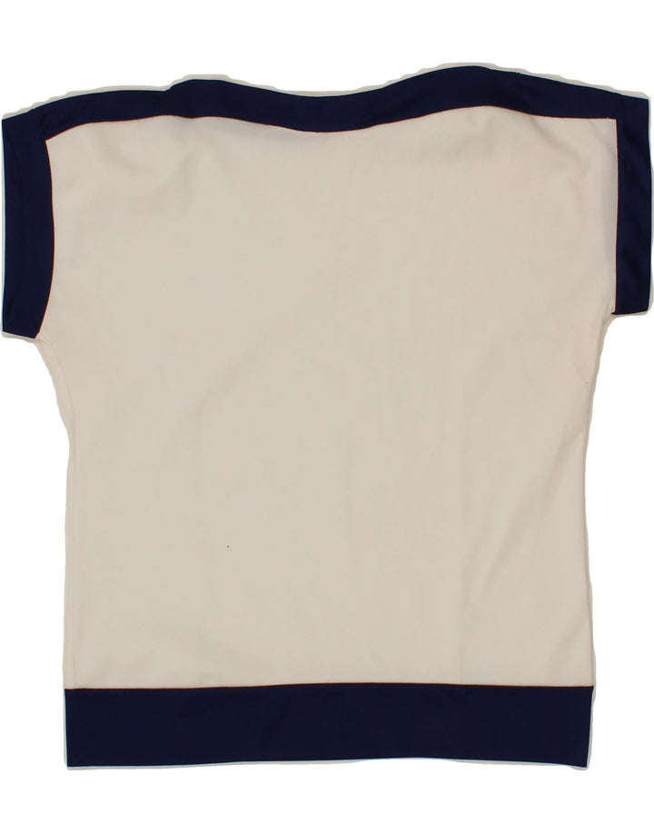 VINTAGE Womens Blouse Top UK 10 Small White Colourblock Vintage Vintage and Second-Hand Vintage from Messina Hembry 