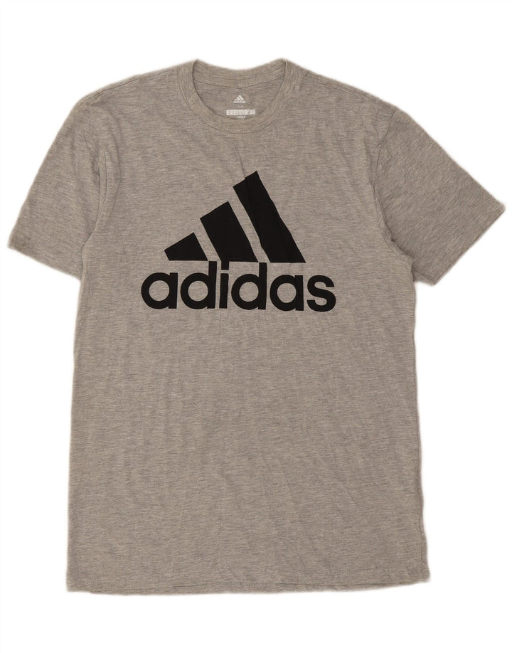 Adidas Hombre Camiseta Gráfica Top Poliéster Moteado Gris Medio