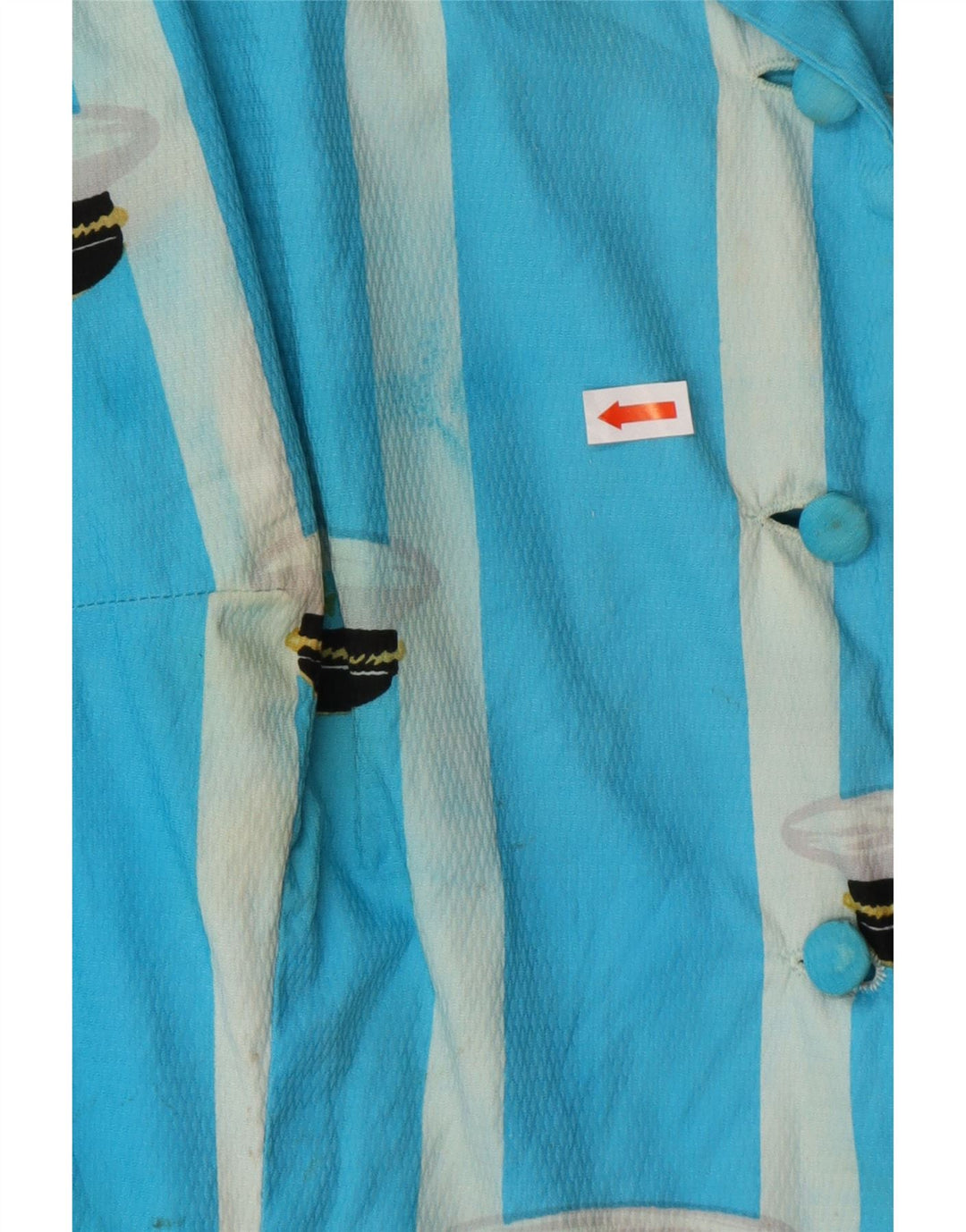 VINTAGE Blusa camisa sin mangas para mujer Reino Unido 16 Rayas azules grandes