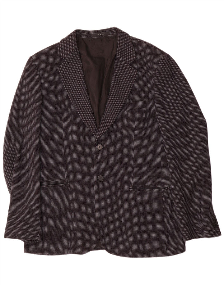 EMPORIO ARMANI Chaqueta blazer de 2 botones para hombre IT 54 XL Lana manchada gris