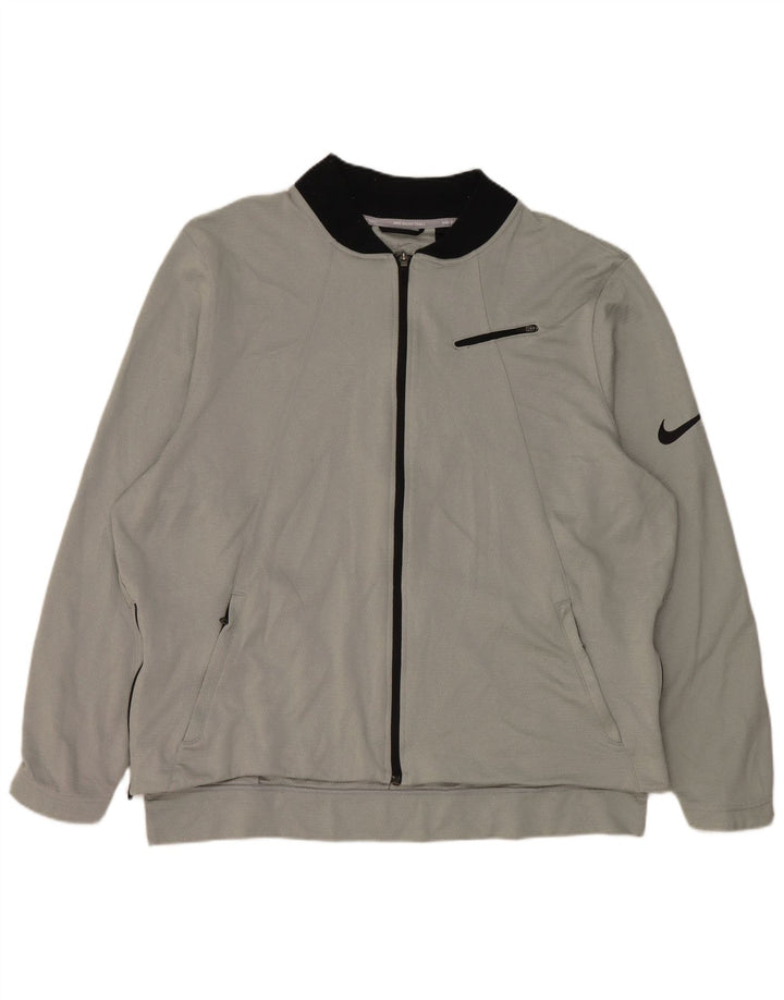 Nike Mens Dri Fit Chándal Top Chaqueta 2XL Gris Poliéster