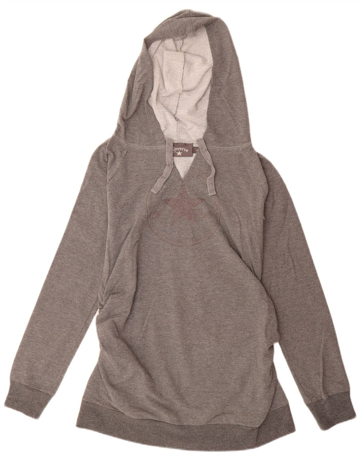 CONVERSE Jersey con capucha gráfica para mujer Reino Unido 14 Algodón gris grande