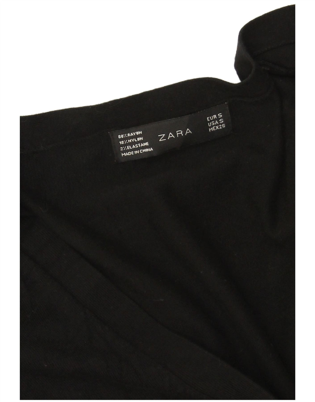 Zara Mujer Cárdigan Suéter UK 10 Small Rayón Negro