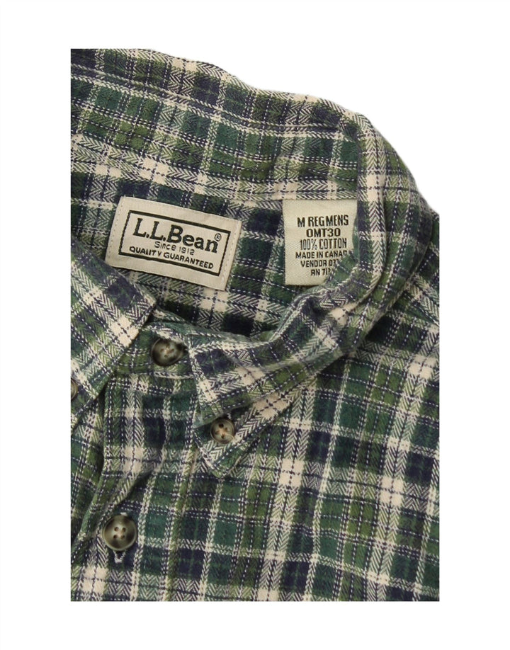 L.L.Bean Camisa de franela para hombre Algodón a cuadros verde medio