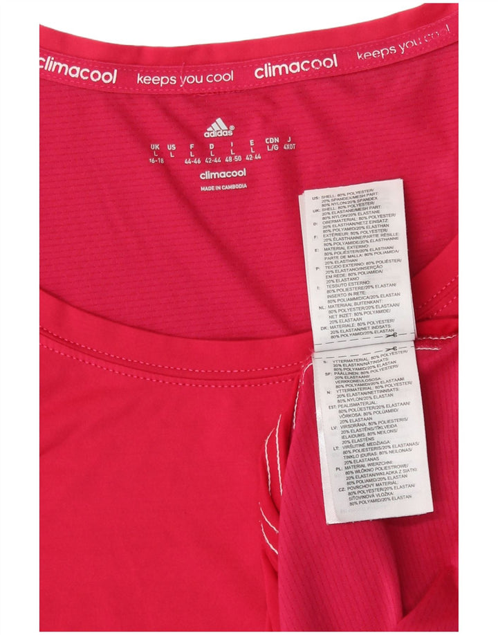 Adidas Mujer Climacool Chaleco Top UK 16/18 Grande Rosa Poliéster