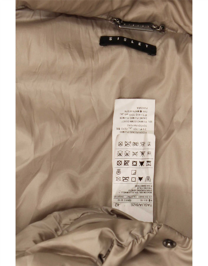 Sisley Abrigo acolchado con doble botonadura y capucha para mujer IT 42 Medium Beige