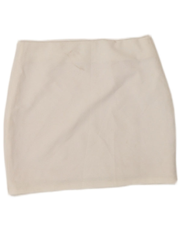 Minifalda Zara Mujer Small W26 Poliéster Blanco