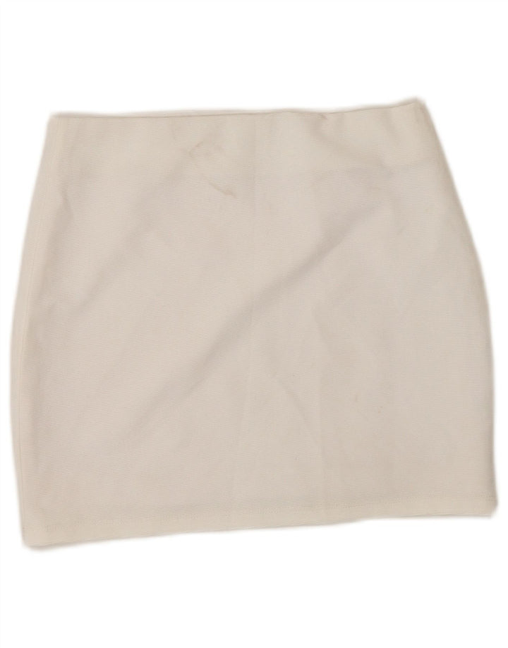 Minifalda Zara Mujer Small W26 Poliéster Blanco