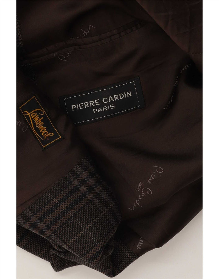 Pierre Cardin Chaqueta tipo blazer de 2 botones para hombre UK 40 Large Brown Houndstooth